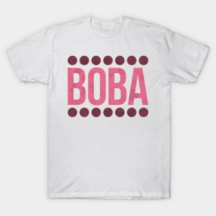 Strawberry Boba Balls Typography T-Shirt